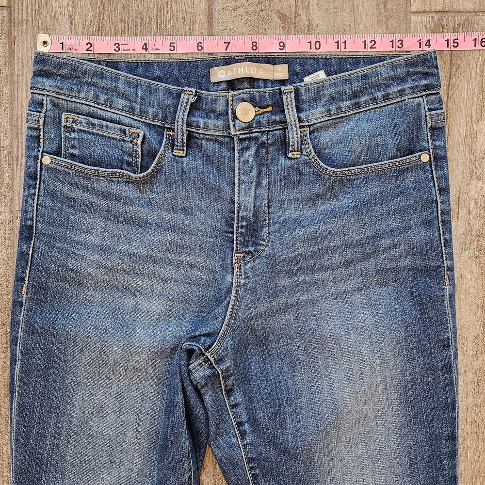 Athleta Sculptek High Rise Skinny Jeans Womens Size 4 Medium Wash Crop Stretch - Picture 3 of 11